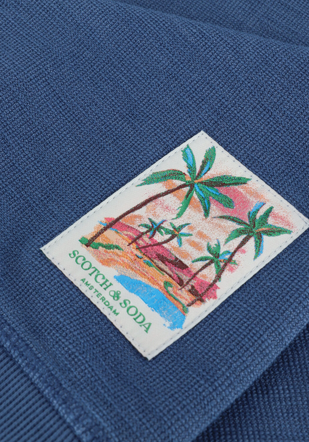 Blaue SCOTCH & SODA Sweatshirt GARMENT-DYED INTERLOCK FELPA SWEATSHIRT - large