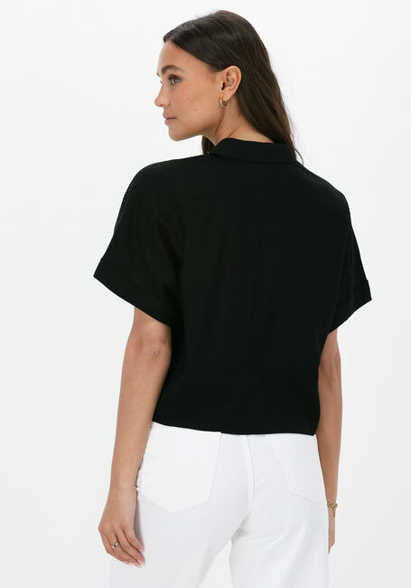 Schwarze SELECTED FEMME Blusen SLFGULIA SS CROPPED SHIRT - large