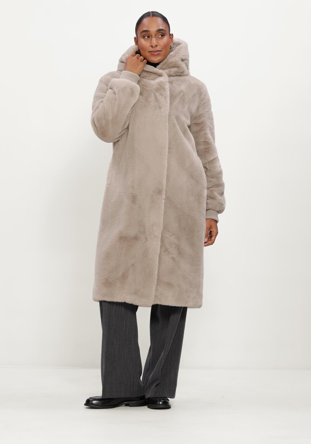 Beige MOSCOW Fake-Fur-Jack 08-08-NADJANA-4 - large