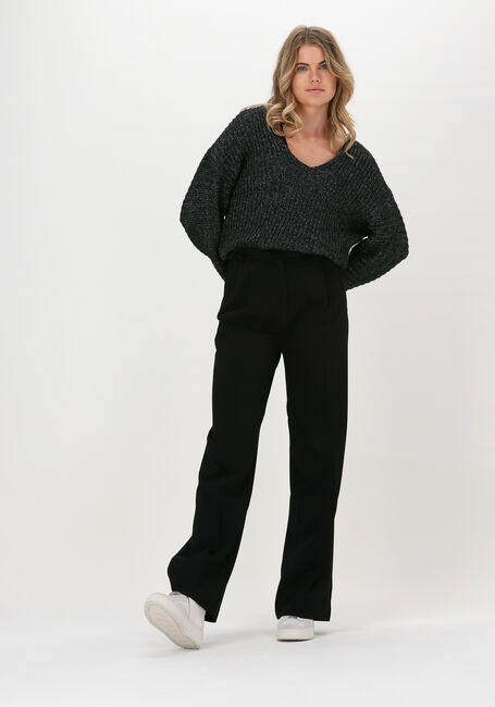 Schwarze ANOTHER LABEL Weite Hose MOORE PLEATED PANTS - large