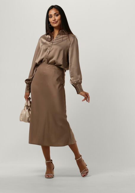 Braune Y.A.S. Midirock YASPELLA HW MIDI SKIRT S. - large