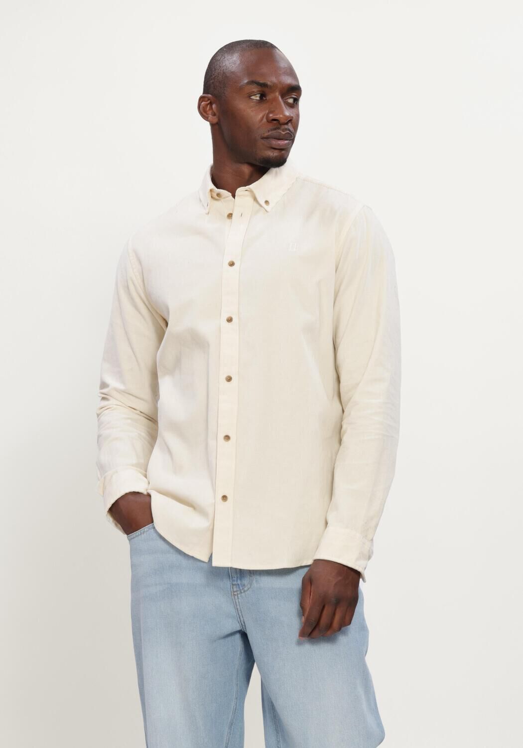 Ecru LES DEUX Casual-Oberhemd PINWALE CORDUROY SHIRT - large