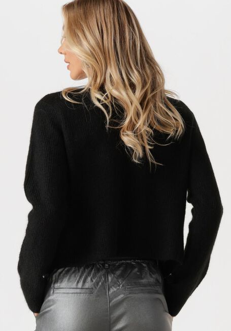 Schwarze OBJECT Strickjacke OBJPARVI SATEEN BOW KNIT CARDIGAN - large