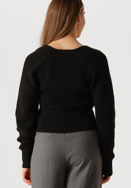 Schwarze MODSTRÖM Top GALENMD SHORT V-NECK - large