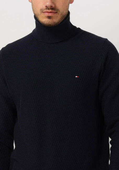 Dunkelblau TOMMY HILFIGER Rollkragenpullover RECTANGULAR STRUCTURE ROLL NK - large