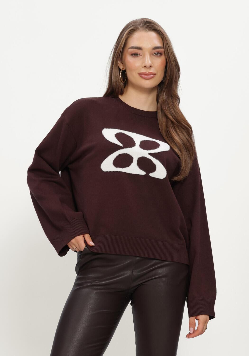 Braune STUDIO AR Pullover & Cardigans JOANNA VISCOSE BLEND KNIT - large