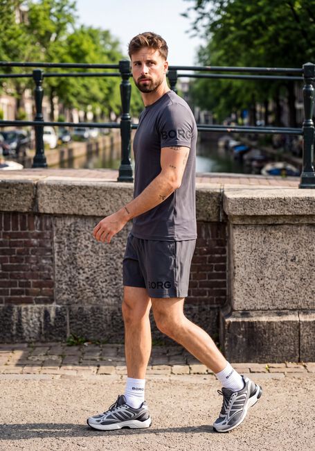 Dunkelgrau BJORN BORG Kurze Hose BORG 6 SHORTS - large