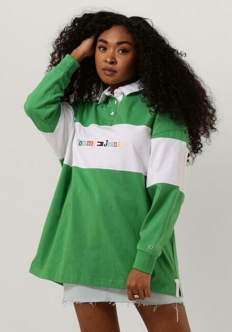 Grüne TOMMY JEANS Sweatshirt TJW OLOR SERIF LINEAR RUGBY - large