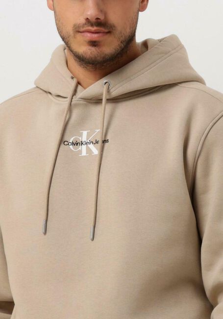 Taupe CALVIN KLEIN Sweatshirt MONOLOGO HOODIE - large