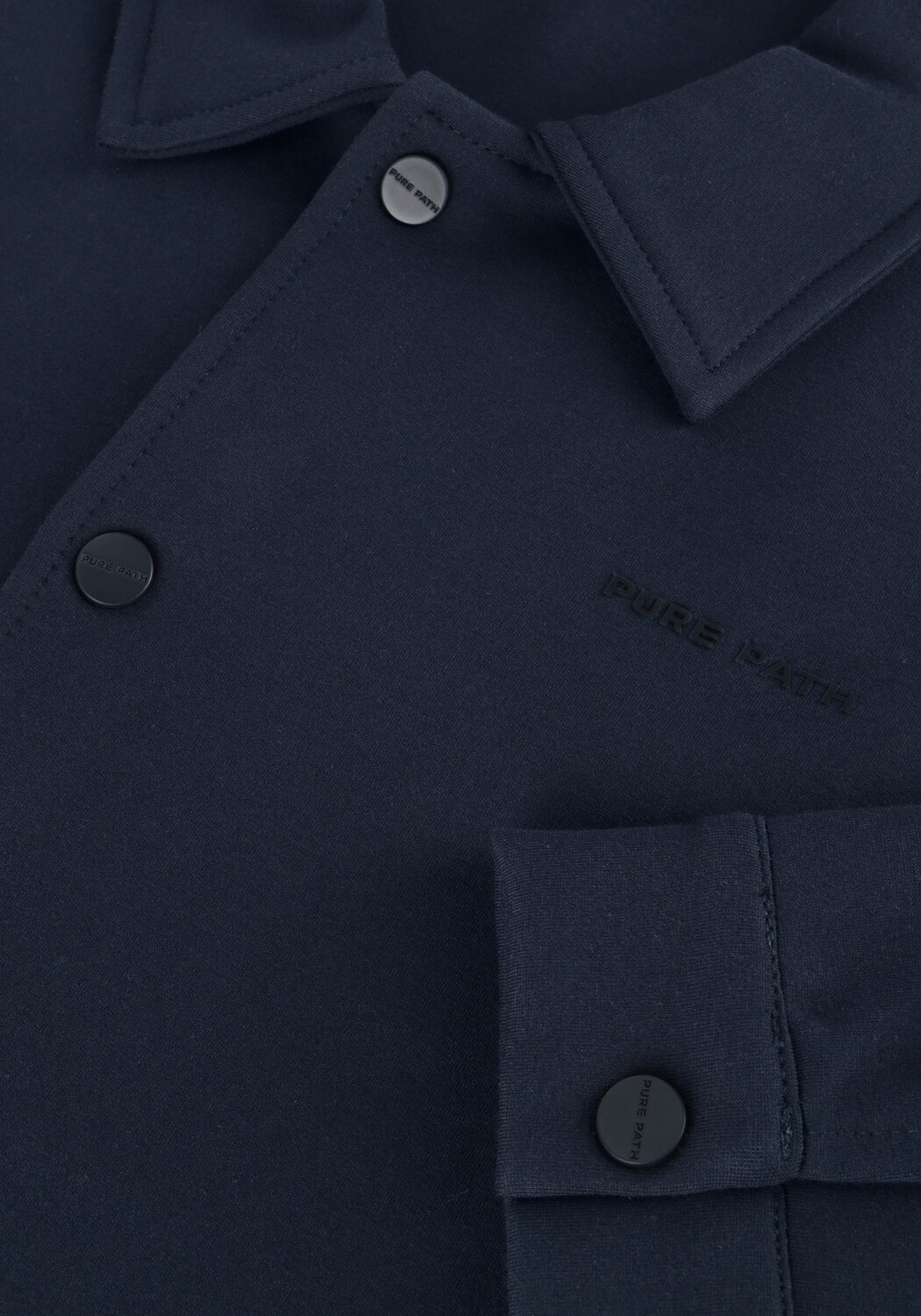 Dunkelblau PURE PATH Overshirt PUNTA COACK SHIRT WITH PRESS BUTTONS AND FRONT PRINT - large