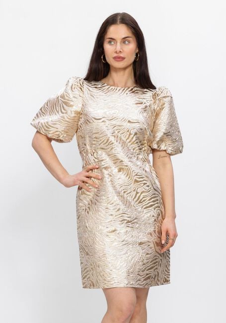 Goldfarbene FREEBIRD Minikleid F-WV-JAQUARD-FANTASY-26-1 - large