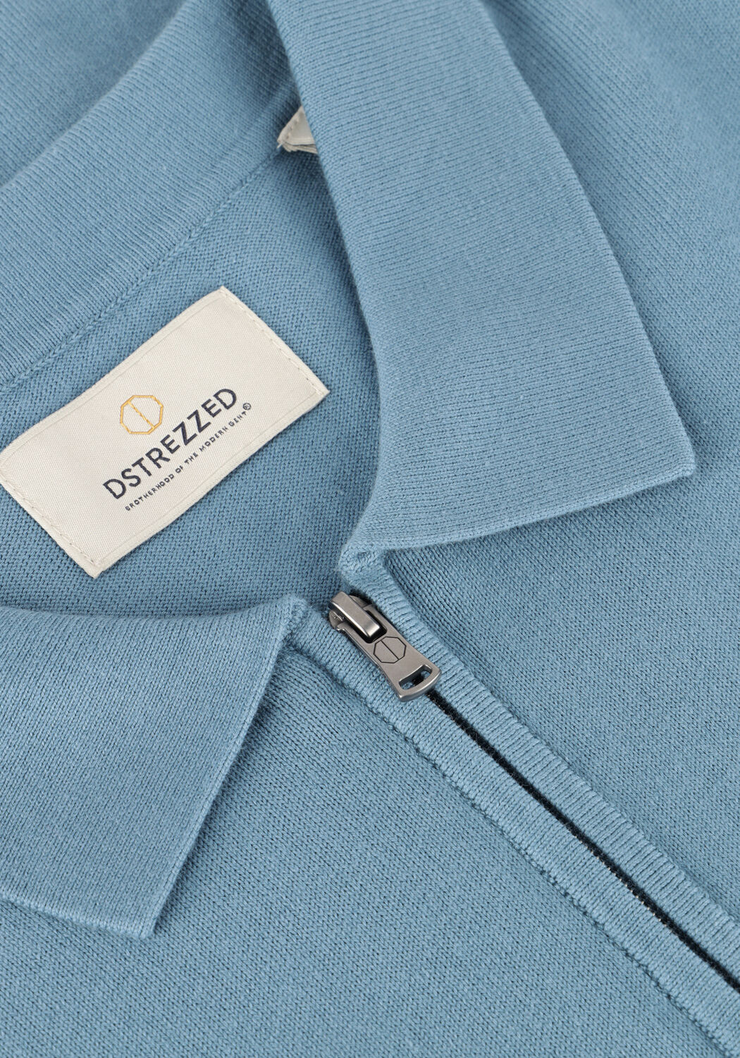 Blaue DSTREZZED Polo-Shirt DORIAN ZIP POLO - large