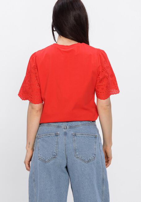 Rote Y.A.S. T-shirt YASLEX SS TOP W. EMB SLEEVES - large
