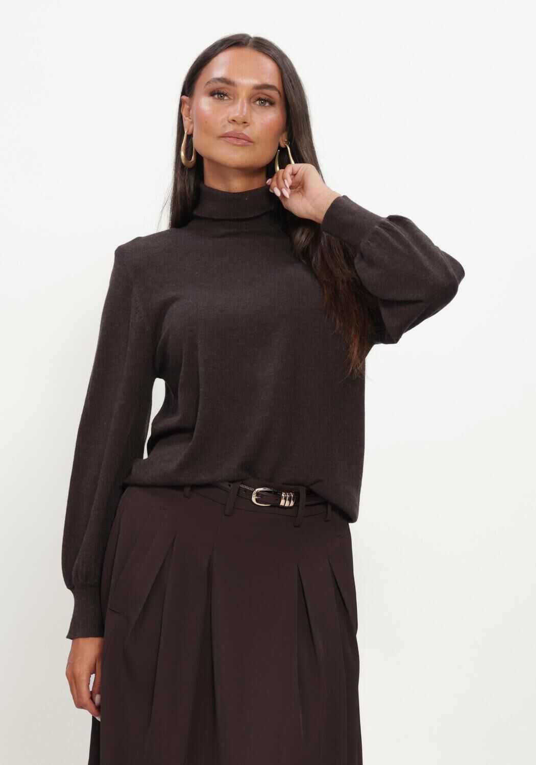 Braune CO'COUTURE Pullover CORYCC PADDED ROLL-NECK KNIT - large