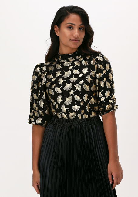 Schwarze JANSEN AMSTERDAM Blusen TOP PUFFED SLEEVE - large