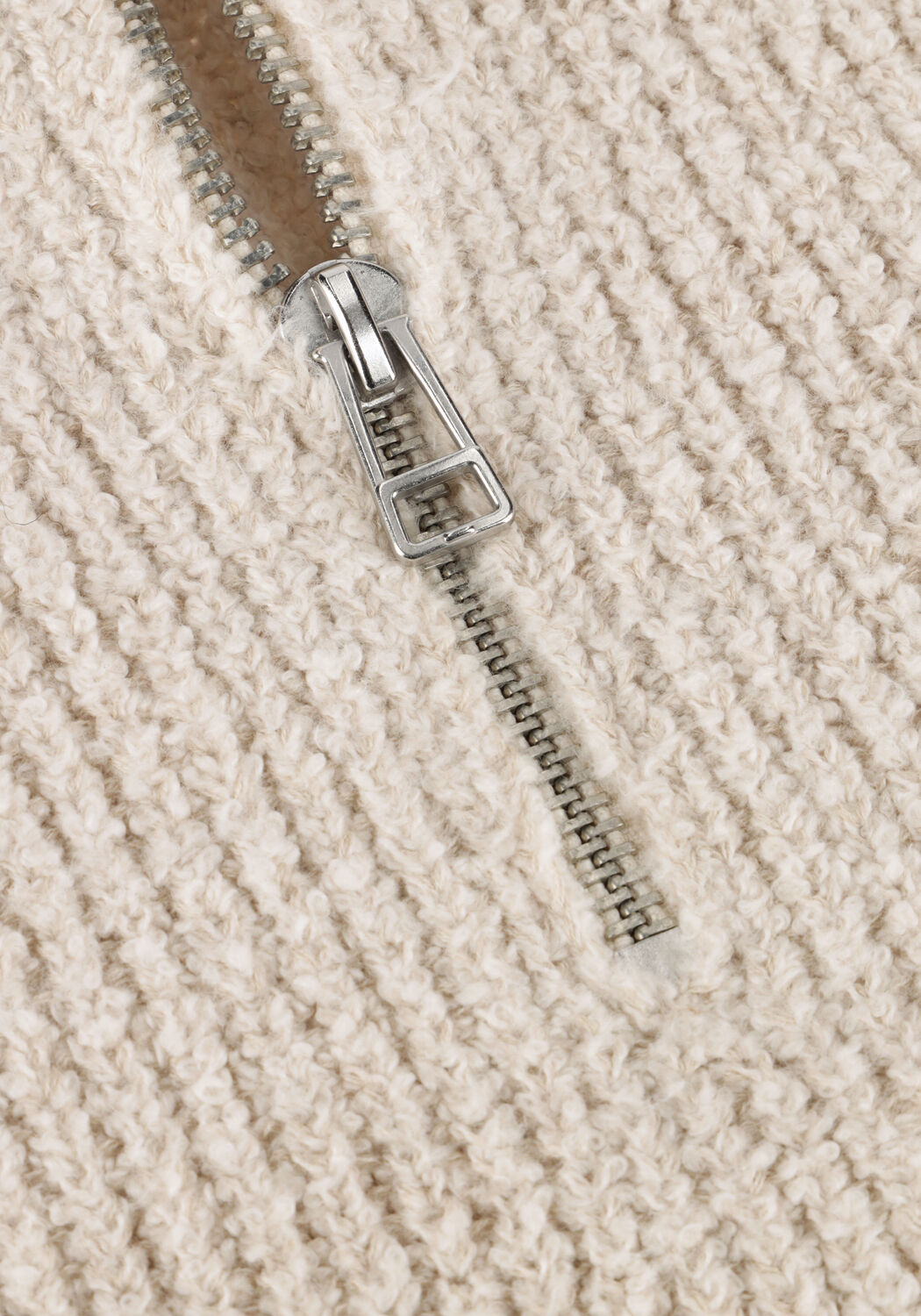 Beige SECOND FEMALE Rollkragenpullover GERDA KNIT ZIP COLLAR - large