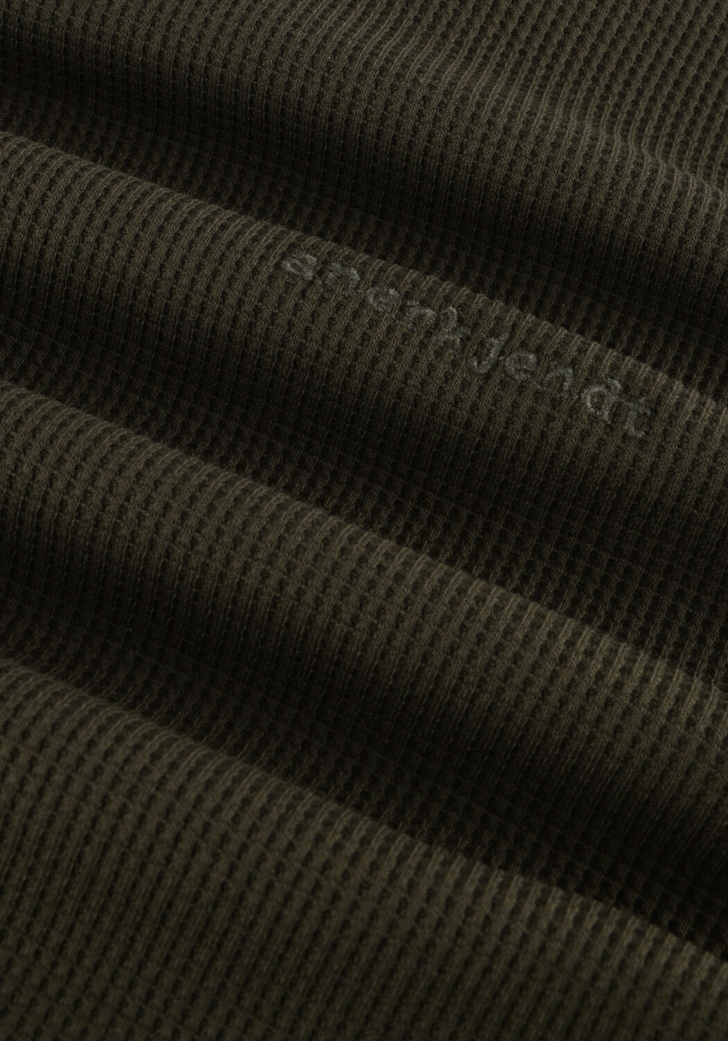 Dunkelgr&uuml;n ANERKJENDT Polos & T-Shirts AKSILO L/S WAFFLE EMB LS - large