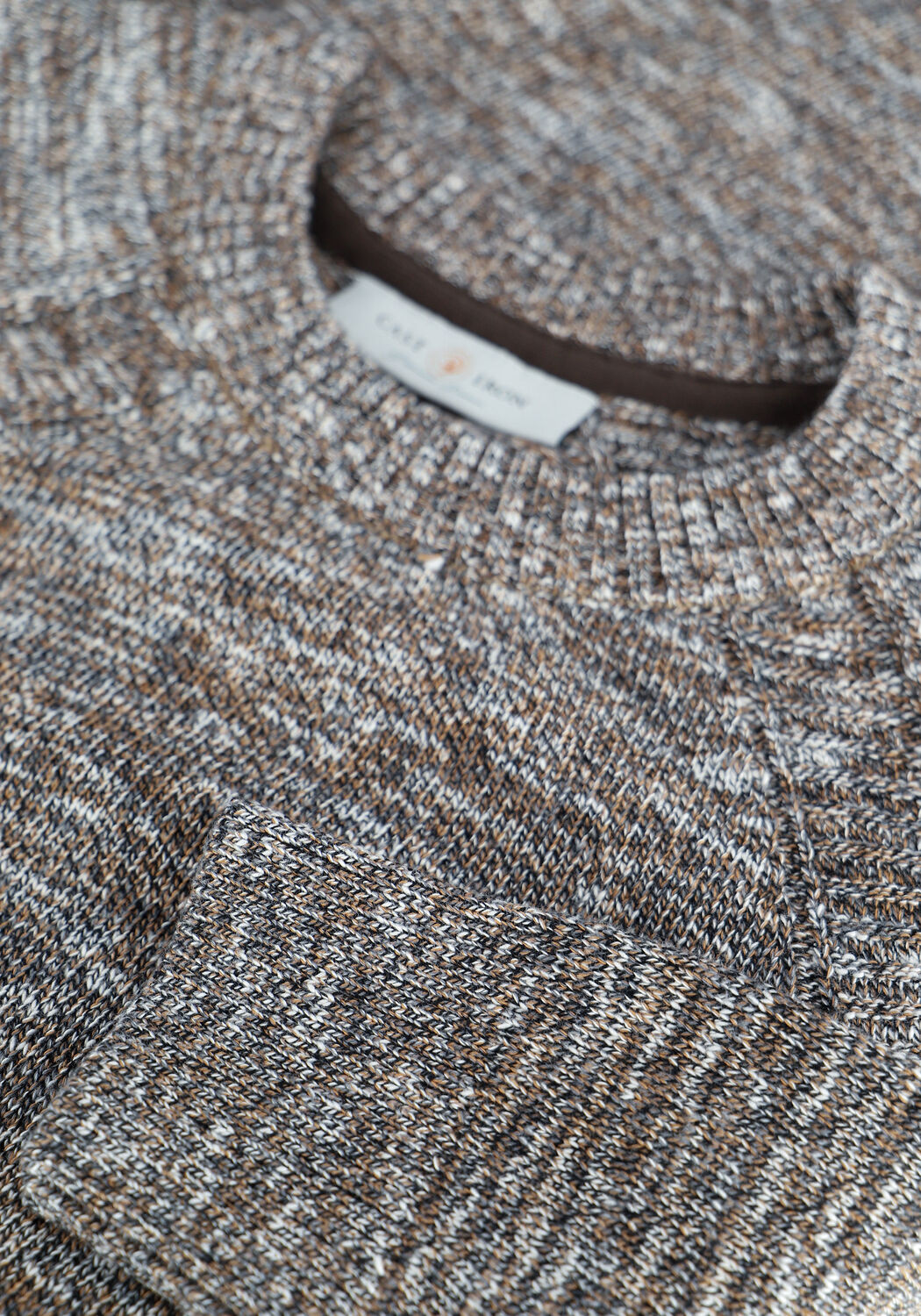 Braune CAST IRON Pullover R-NECK SLIM FIT COTTON MOULINE - large