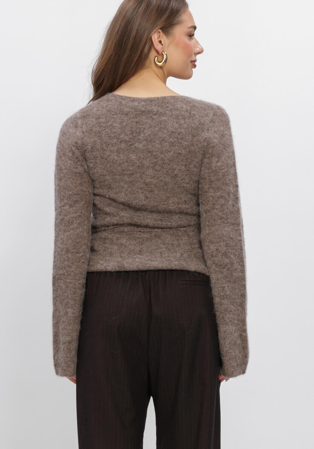 Taupe BOII STUDIOS Pullover AURA WRAP KNIT - large