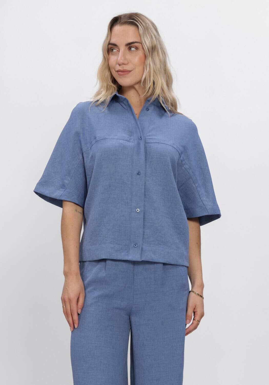 Blaue EST'SEVEN Blusen FREYA TOP - large