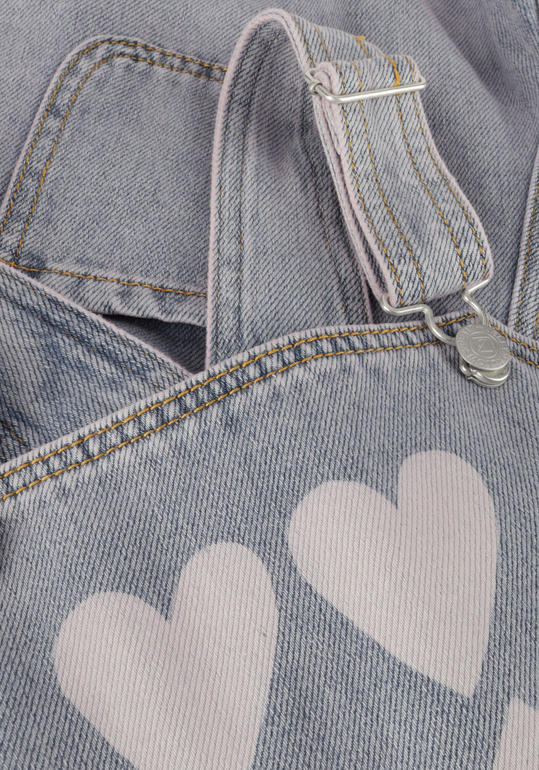 Lilane Jelly Mallow Playsuits HEART DENIM SHORT OVERALL - large