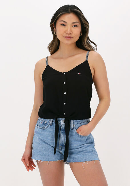 Schwarze TOMMY JEANS Top TJW ESSENTIAL STRAPPY TOP - large