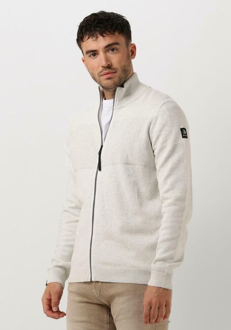 Weiße VANGUARD Strickjacke ZIP JACKET COTTON MELANGE - large