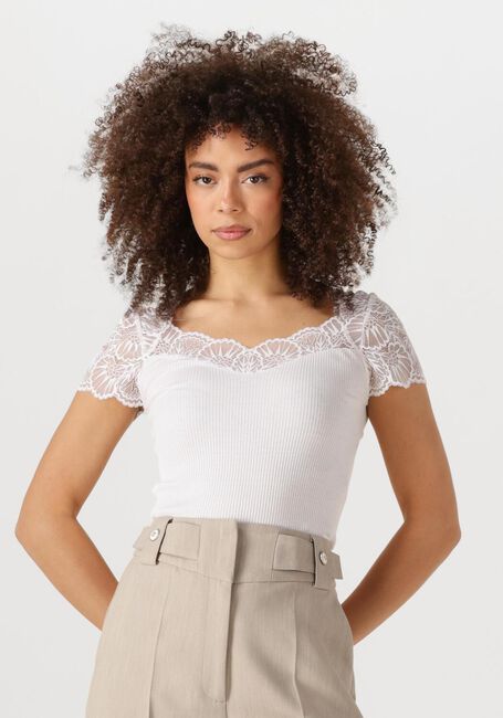 Weiße ROSEMUNDE Top BEATHA CAPSLEEVE - large