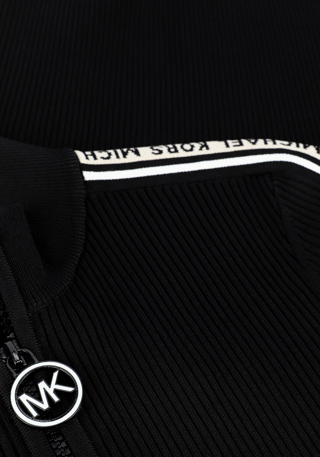 Schwarze MICHAEL KORS Minikleid HALF ZIP LOGO TAPE DRESS - large