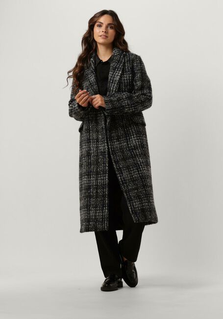 Schwarze SCOTCH & SODA Mäntel DOUBLE BREASTED COAT IN A BLUE CHECK - large