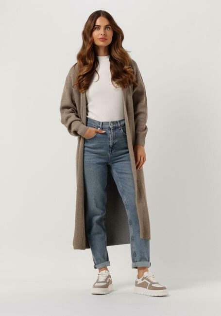 Braune OBJECT Strickjacke MALENA L/S KNIT LONG CARDIGAN - large