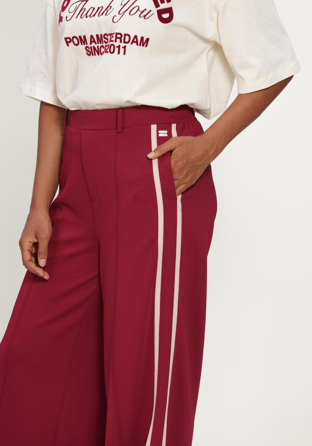 Bordeaux POM AMSTERDAM Weite Hose NORA BURGUNDY RED - large