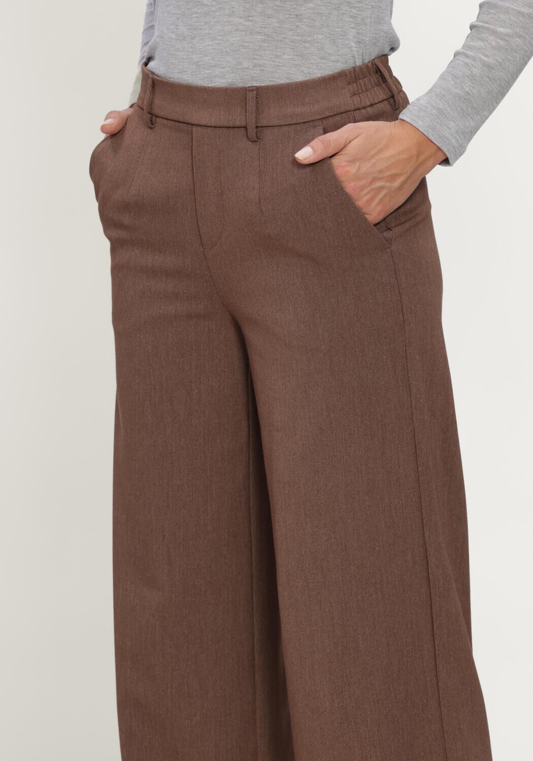 Braune OBJECT Hose OBJLISA WIDE PANT - large