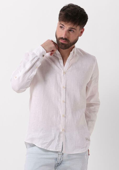 Weiße SCOTCH & SODA Casual-Oberhemd LINEN SHIRT WITH ROLL-UP - large