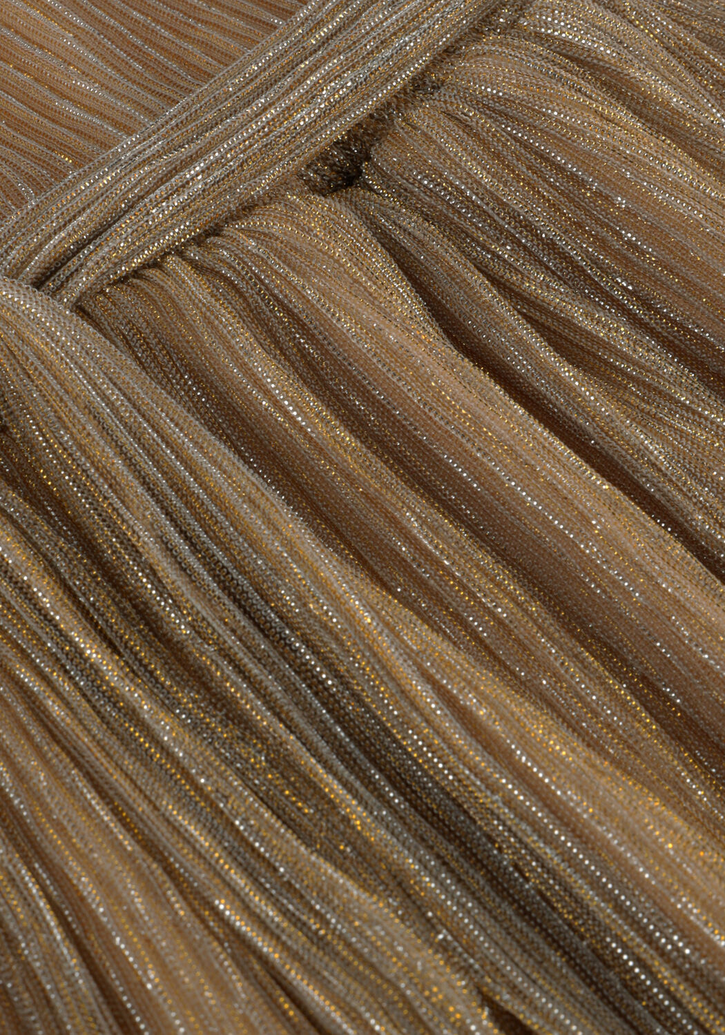 Goldfarbene LIKE FLO Minikleid MAZE FLO PLISSEE DRESS - large