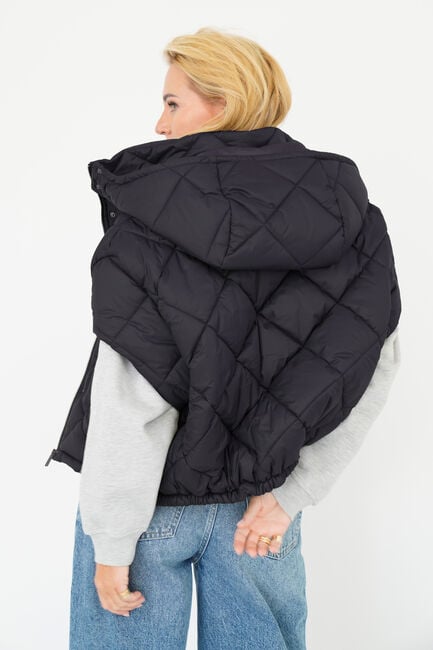 Schwarze EST'SEVEN Tops & T-shirts NARA CAPE - large