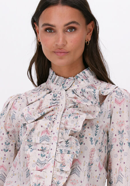 Mehrfarbige/Bunte DEA KUDIBAL Blusen INGEBORG NS (CO) - SHIRT WITH RUFFLES - large