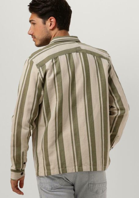 Beige CAST IRON Overshirt LONG SLEEVE SHIRT SANBORN TWILL STRIPE - large