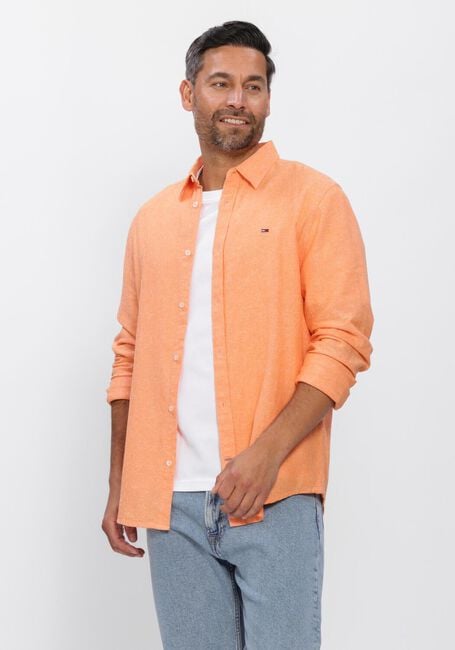 Orangene TOMMY JEANS Casual-Oberhemd TJM REG LINEN BLEND SHIRT EXT - large