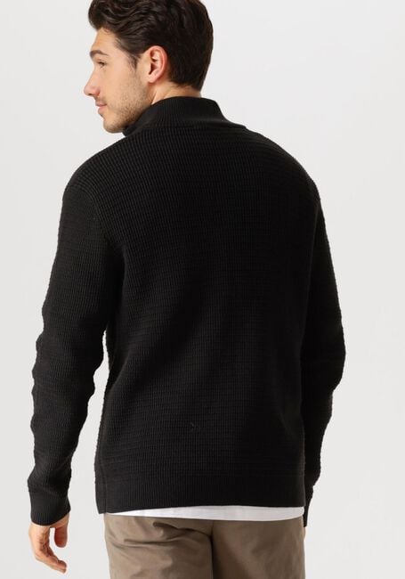 Schwarze SELECTED HOMME Pullover SLHTHEO LS KNIT STRUCTURE HALF ZIP - large