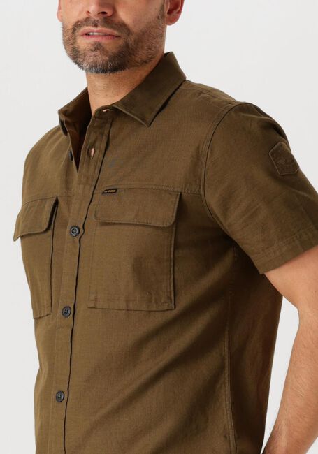 Dunkelgrün PME LEGEND Casual-Oberhemd SHORT SLEEVE SHIRT SLUB COTTON - large
