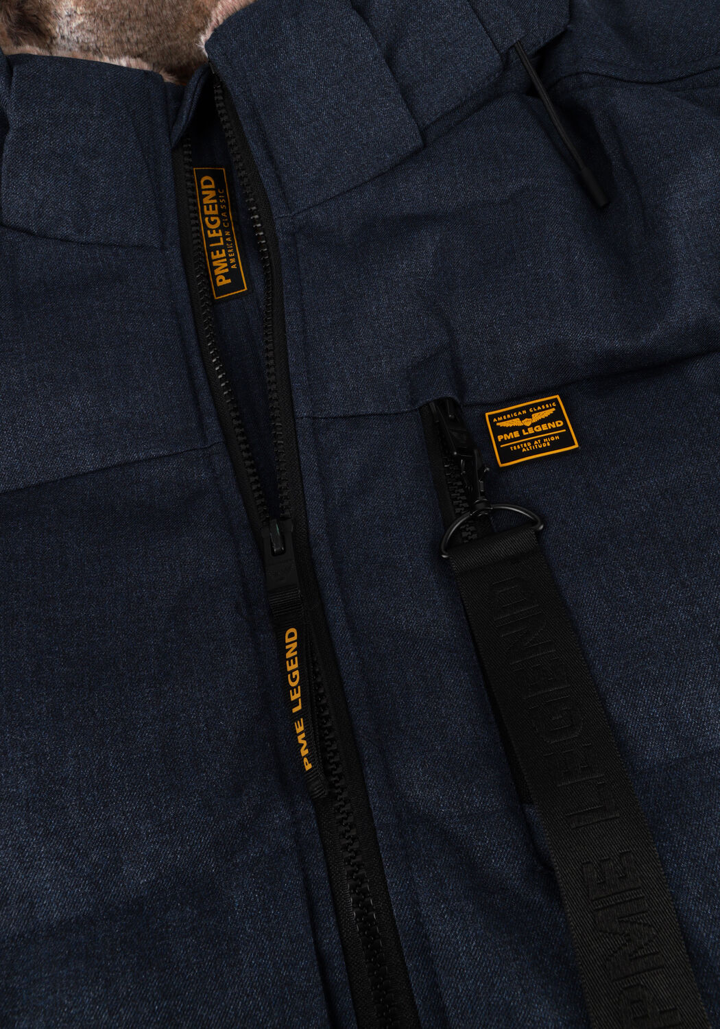 Blaue PME LEGEND Parkas SEMI LONG JACKET YETCRAFT MELANGE TWILL - large