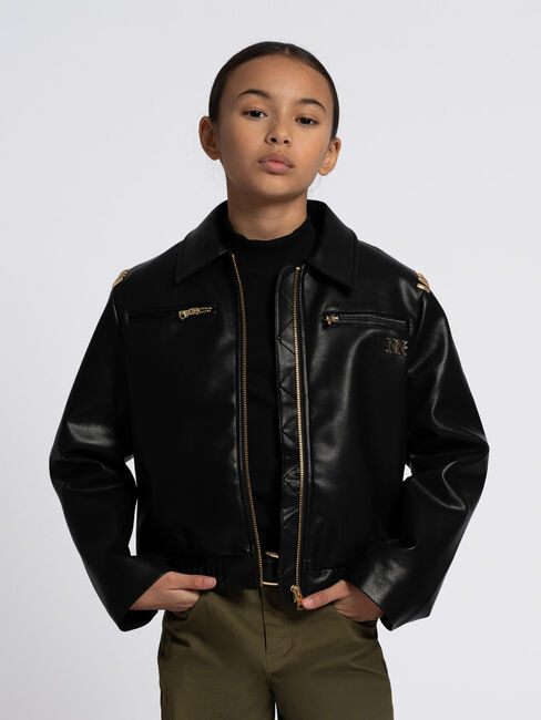 Schwarze NIK & NIK Lederjack STUD JACKET - large