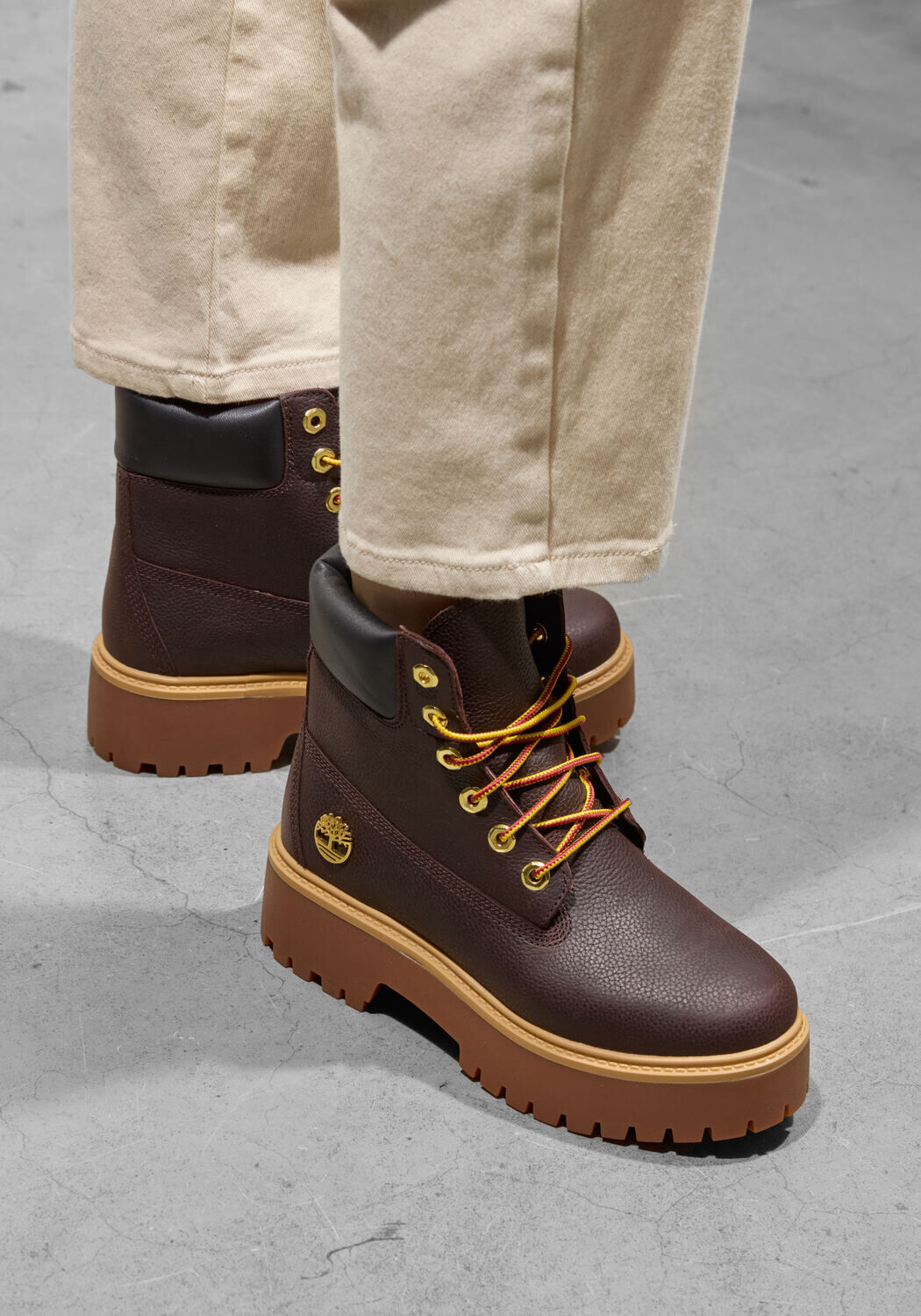 Braune TIMBERLAND Schn&uuml;rboots STONE STREET 6&rdquo; - large