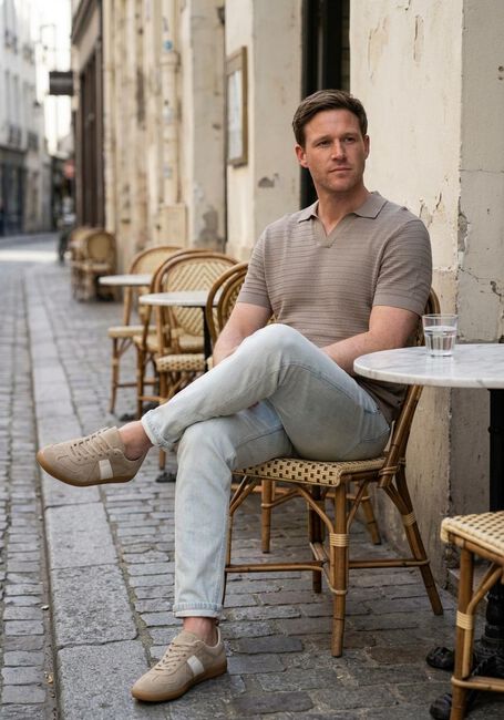 Braune DRYKORN Polo-Shirt BRAIAN - large