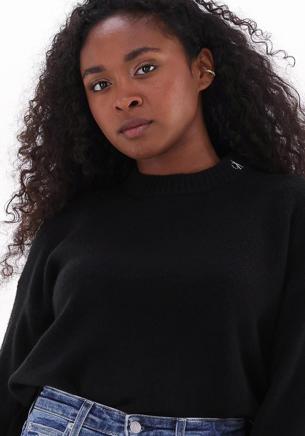 Schwarze CALVIN KLEIN Pullover FLUFFY WIDE OPEN SLEEVES SWEATER Omoda