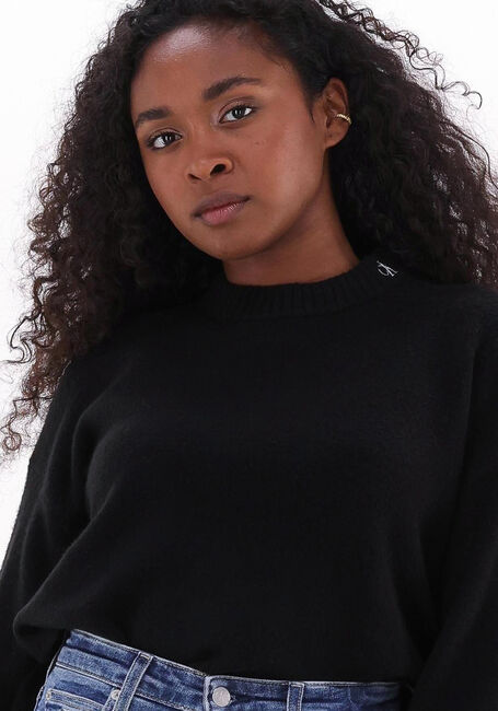 Schwarze CALVIN KLEIN Pullover FLUFFY WIDE OPEN SLEEVES SWEATER - large