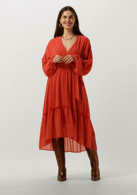 Orangene COLOURFUL REBEL Midikleid EMBLA SMALL GEO BALLOON SLEEVE MIDI DRESS - large