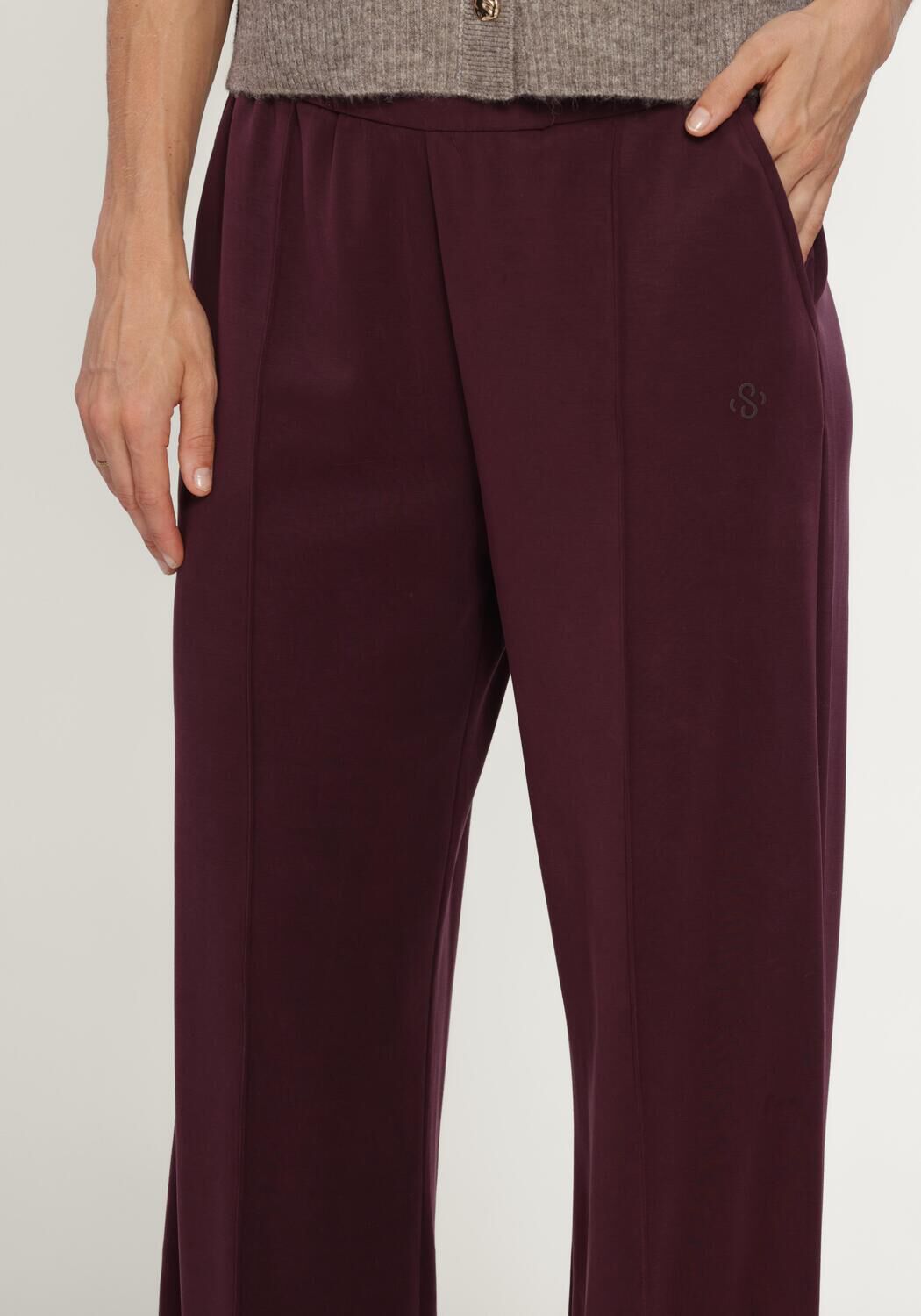 Bordeaux SUMMUM Weite Hose WIDE LEG PANT SOFT SCUBA - large