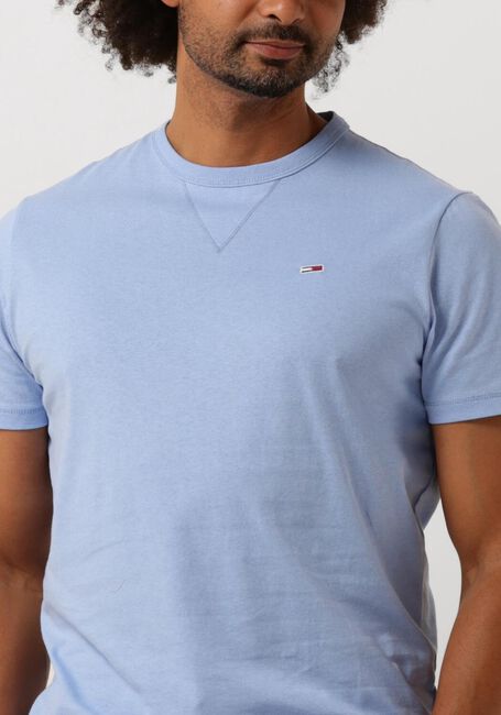 Hellblau TOMMY JEANS T-shirt TJM SLIM RIB DETAIL TEE - large